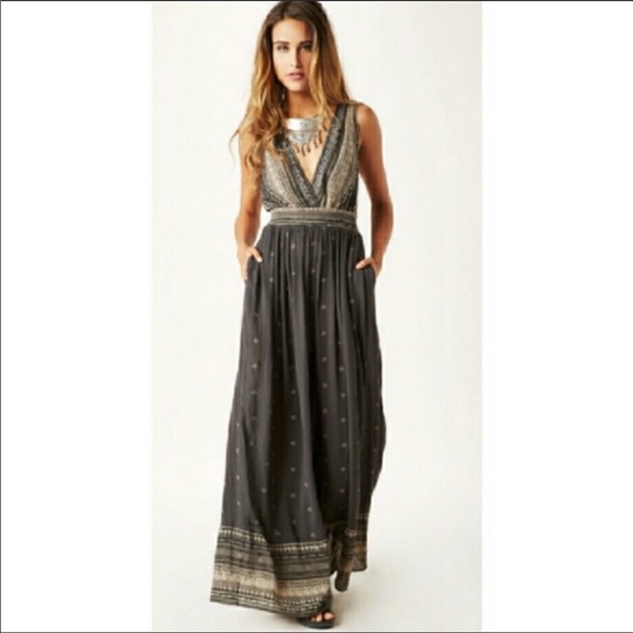 Free People Border Print Deep V Romper - Picture 2 of 13